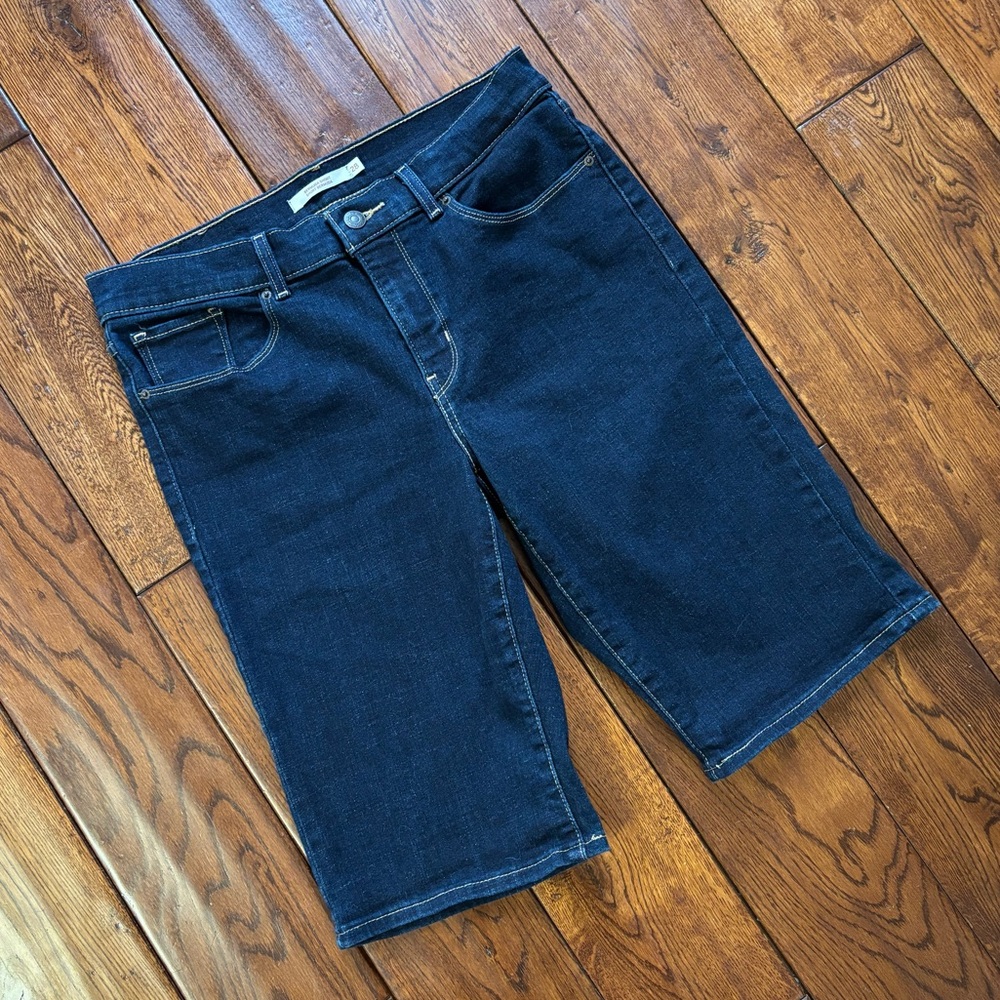Levi’s Dark Wash Long Shorts